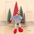 Bambola di peluche gnomo di Natale con cappello rosso e barba grigia, decorazione festiva. - Rosso (STY3042A)