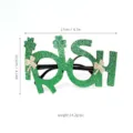 Lunettes de fête irlandaises vertes à paillettes avec motif de trèfle pour la Saint-Patrick. - Lunettes Lettres Irlandaises (SP-YJ06) / Vert