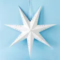White paper star hanging ornament, hollow star lampshade for Christmas and holiday party decor. - WJX5-60B Hollow Dot Star / 60CM / White