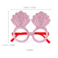 Pink glitter seashell party glasses with dimensions, lightweight festival costume eyewear. - One Size / YJ-P04 (Pink Scallop Decor Glasses)