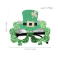 San Patricio trébol verde purpurina gafas sombrero alto fiesta irlandesa decoración - Gafas de Trébol con Sombrero Único (SP-YJ02) / Verde