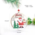 Wooden Christmas tree hanging ornament hollow festive holiday home decor pendant tag - 10cm Hollow Round Santa Claus Style