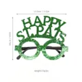 Lunettes de fête à paillettes vertes pour la Saint Patrick, accessoire de vacances festif - Lunettes HAPPY ST. PATS (SP-YJ05) / Vert