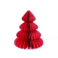 Decorazione per albero di Natale in carta a nido d'ape rossa per festa a casa e ufficio. - Albero Tondo a Nido d'Ape 28cm 4 Strati / Rosso