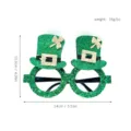 Gafas de sombrero de copa verde con purpurina del día de San Patricio para fiesta. - Gafas de Trébol con Sombrero Doble (SP-YJ03) / Verde