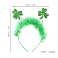 Serre-tête plume trèfle vert Saint-Patrick accessoire de fête festival irlandais. - Serre-tête Trèfle à Plumes (SP-TK01) / Vert