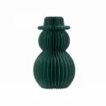 Green paper honeycomb snowman ornament for Christmas and winter holiday home decor display. - Small Dark Green