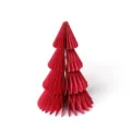 Decorazione per albero di Natale in carta alveolata rossa per festa e arredamento casa. - Albero a Nido d'Ape 25cm 4 Strati / Rosso