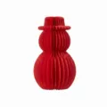 Red Paper Honeycomb Snowman Ornament, Foldable Christmas Decor for Holiday Window Display - Small Vintage Red