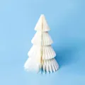 Albero di Natale in carta alveolata bianca per decorazioni da tavolo e festa domestica. - Albero a Nido d'Ape 25cm 4 Strati / Bianco