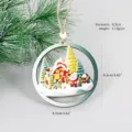 Wooden Christmas tree hanging ornament, hollow festive holiday home decor sign pendant. - 9cm Gradient Circular Hollow Santa Tree House Style (CH-MZ03G)