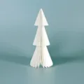 Decorazione albero di Natale in carta a nido d'ape bianco, soprammobile pieghevole 3D. - Albero a Nido d'Ape 30cm 3 Strati / Bianco