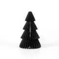 Albero di Natale in carta alveolata nera decorazione da tavolo pieghevole 3D per festa. - Albero a Nido d'Ape 15cm 4 Strati / Nero