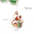 Wooden Christmas tree hanging ornament, cute house design with snow, size 10.5x8cm. - Christmas House Style (CH-MZ04B)