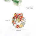 Wooden Christmas tree hanging wreath ornament with cute bow and bell, holiday home decor. - Wreath Style