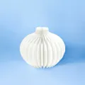 Weißes Wabenpapier Vase Faltbar Dekorative Blumenwase Moderne Minimalistische Tischdeko - Papier Waben Vase Typ 3 / Gebrochenes Weiß