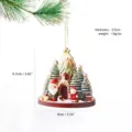 Wooden Christmas tree hanging ornament multi-layer hollow Santa Claus holiday home decor. - Tree House Santa Style