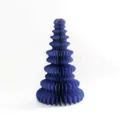Albero di Natale in carta alveolata blu decorazione da tavola per festa festiva. - Albero a nido d'ape glitterato multistrato da 30 cm (nastro biadesivo) / Blu (Glitter)