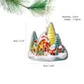 Wooden Christmas tree hanging ornament holiday home decor festive pendant sign 8x9cm - Christmas Tree Santa House Style