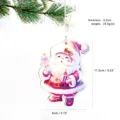 Wooden Christmas tree hanging ornament cute Santa Claus holiday decoration pendant 8x11.5cm - Pink-Purple Santa Claus (CH-MZ06C)
