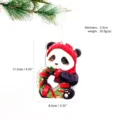 Cute Wooden Christmas Panda Ornament Hanging Decoration Xmas Tree Holiday Decor Gift - Panda with Wreath (CH-MZ07A)
