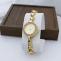Vrouwen luxe goud strass kwarts horloge armband sprankelende kristal mode horloge detail - Goud