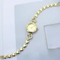 Goldene Damen Quarzuhr mit Herzgliederarmband und schickem Pony Zifferblatt elegante Uhr - Gold