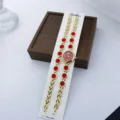 Damen Quarzuhr Armband Set Mode rotes Zifferblatt kleines Zifferblatt Schmuck Geschenke - Rot