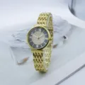Reloj de cuarzo para mujer minimalista esfera cielo estrellado tono dorado moda casual. - Negro