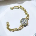 Goldene Ketten-Quarzuhr für Damen mit Leopardenzifferblatt und Strass, elegantes Armbanduhr. - Leopardenprint