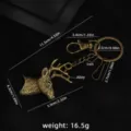 Antieke bronzen metalen eland hertenkop sleutelhanger met karabijnhaak, retro dier hanger. - Geweit Antiek Bronzen Sleutelhanger (In Zak)