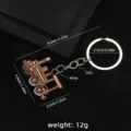 Vintage train keychain metal alloy keyring retro car bag pendant accessories size 8.2cm - Copper