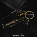 Vintage antique brass metal rune dagger keychain, game peripheral backpack pendant, 10cm length - Sword No. 7 (Bagged) / Antique Bronze