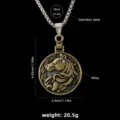 Vintage runde Pferdekopf Edelstahl Halskette mit Legierung Anhanger und 70cm Kette. - Pferdekopf-Spiegel mit Stahlkette / Bronze