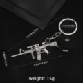 Metal Assault Rifle Keychain Alloy Gun Key Ring Backpack Pendant Tactical Miniature Model 15g - Silver Style (Gun No. 27)