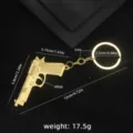 Gold pistol metal gun shape keychain alloy key ring car bag pendant fashion gift - Gun No. 39 Keychain (Gold Clasp)