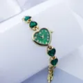 Groene hart quartz horloge met groene kristallen armband, elegante damesmode horloge. - Goud Groen