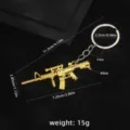 Gold rifle metal keychain with alloy and iron materials, stylish bag pendant and accessory. - Gold Style (Gun No. 29)