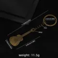 Portachiavi chitarra in metallo vintage con catena, lega resistente e ferro, bel regalo. - Chitarra N. 81 (Chiusura in Bronzo)