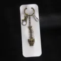 Antikbronze Totenkopf Fischgräten Schlüsselanhänger, einzigartige Gothic Metall Tasche. - Fischgräte Stil C / Kartenverpackung / Fischgräte C Antikbronze (Auf Karte)