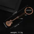 Vintage copper metal guitar keychain pendant with alloy and iron material for men and women gifts. - Guitar No. 80 (Copper Clasp) / Copper