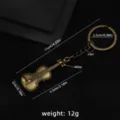 Vintage metal violin keychain with alloy and iron material, exquisite bag charm accessory. - Violin A (Bronze Clasp) / Bronze