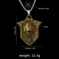 Retro lion shield pendant necklace with stainless steel chain, cool men's jewelry accessory. - Lion Style 3 + 70cm Steel Chain