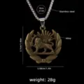 Vintage lion pendant necklace for men, stainless steel chain with alloy crown lion charm. - Lion Style 6 + 70cm Steel Chain