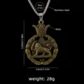 Vintage Lion Crown Pendant Necklace Stainless Steel Retro Mens Jewelry Sweater Chain - Lion Style 7 + 70cm Steel Chain