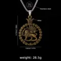 Retro Lion Pendant Stainless Steel Necklace Men Hip Hop Crown Chain Jewelry Accessories - Lion Style 8 + 70cm Steel Chain