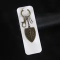 Vintage Bronze Shield Sword Keychain Retro Metal Bag Pendant Key Ring Accessory SKU - Shield 2 (X1769) / Card Packaging