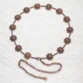 Vintage rose gold flower carved metal waist chain body jewelry belt for women fashion accessories - Rose Gold Flower Engraved Style (4)