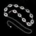 Cadena de cintura de metal estilo western vintage, cinturon boho para mujer moda. - Estilo Ovalado Plata Envejecida Tallada
