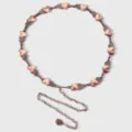Chaîne de taille en métal cœur or rose vintage Y2K ceinture de robe mode bijoux femme - Style Coeur 3D Or Rose (15)